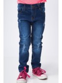 Girls\' denim trousers with light abrasions NDZ515 - Online store - Boutique